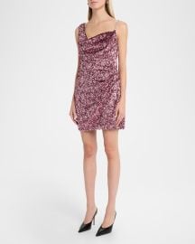 Crystal Strap Sequined Mini Dress at Neiman Marcus